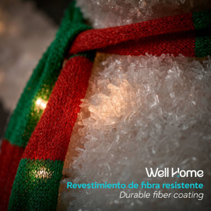 Muñeco de nieve gigante led de 140x96x240 cm, 390 leds blanco frío para exterior e interior y con temporizador