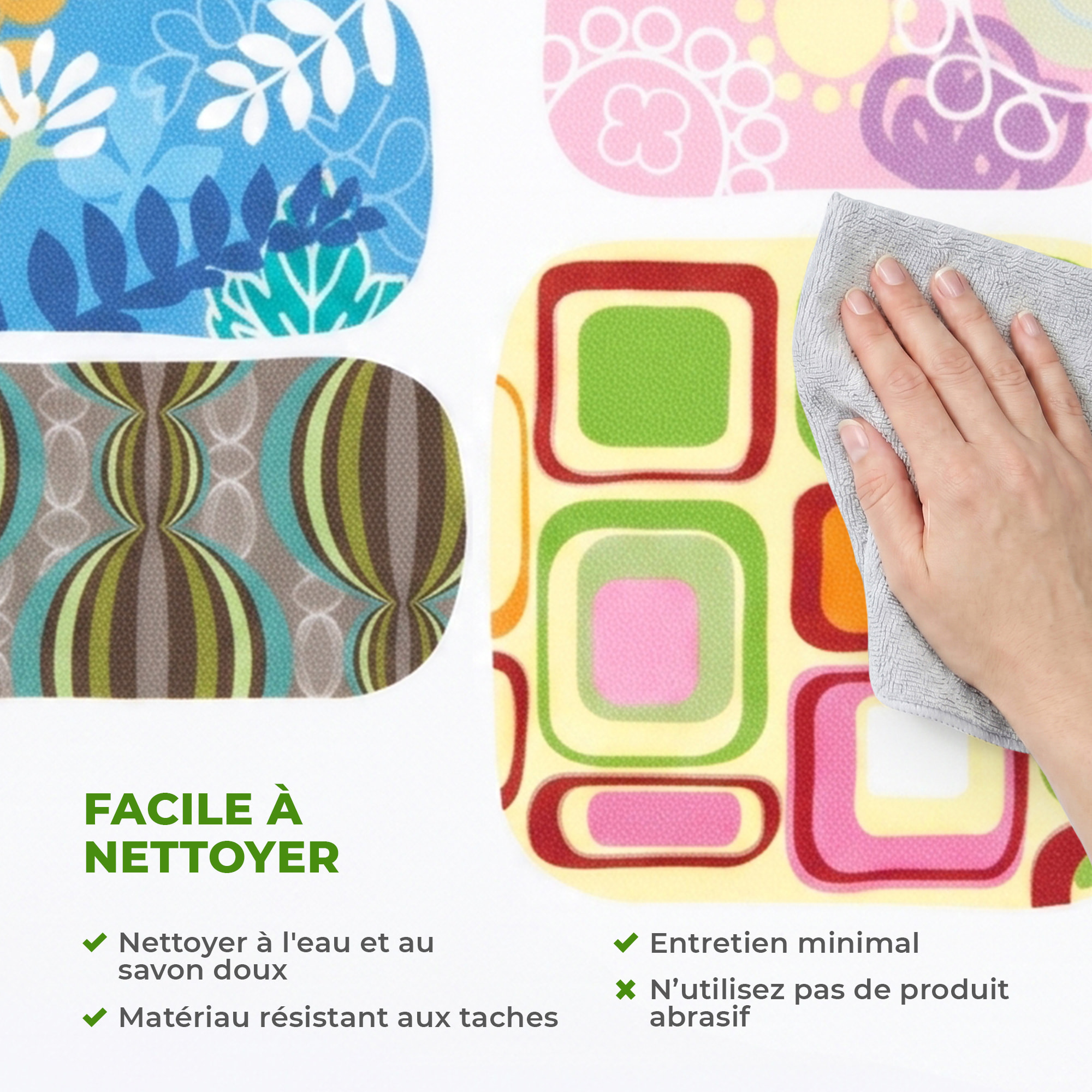 Stickers Muraux décoration adhésifs Mosaïque design multi couleurs