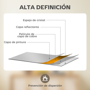 Espejo Rectangular de Pared, 70x50 cm, Espejo de Ventana con Marco de Metal, Decorativo para Salón, Dormitorio, Entrada