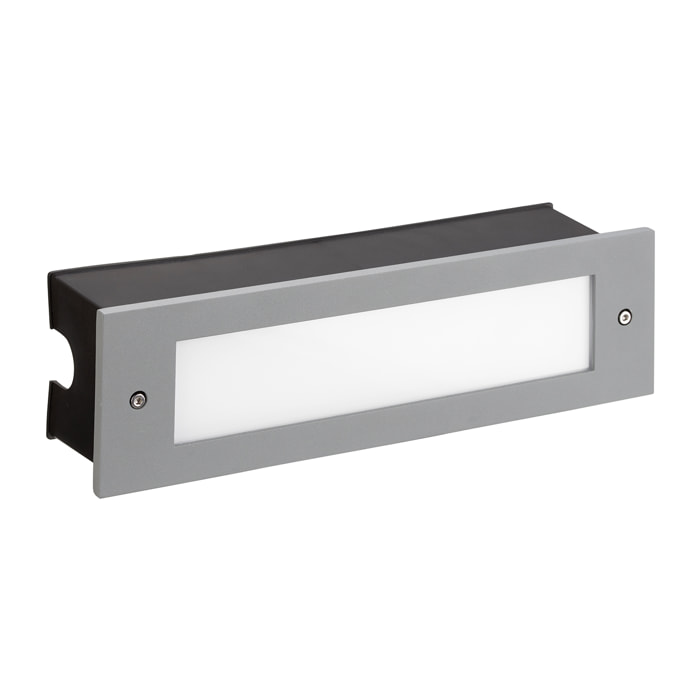 Micenas Led Pro Empotrable de pared de uso exterior para iluminar frontalmente en luz de led blanco neutro 4000K color gris