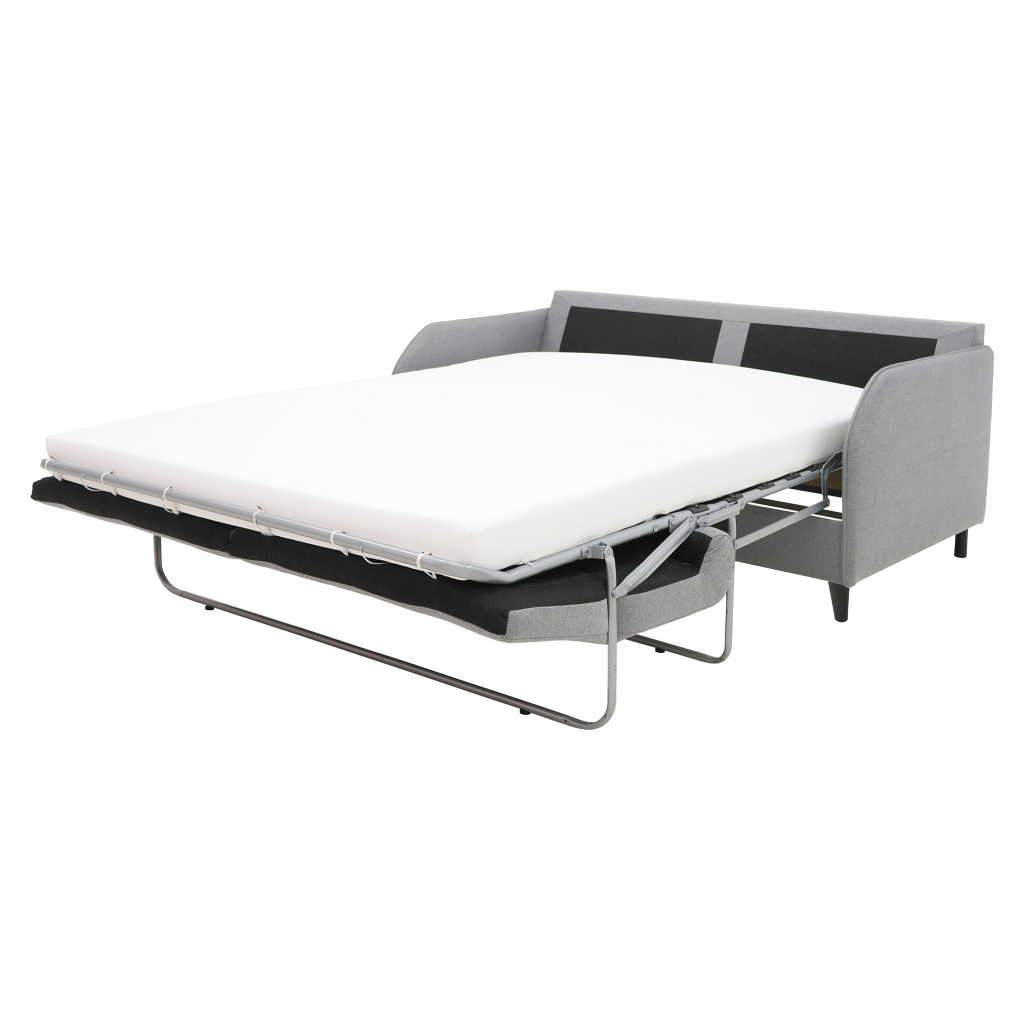 Cosmos - canapé 3 places convertible express couchage quotidien 140 cm matelas 11 cm en tissu - Gris