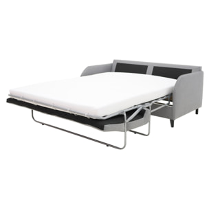 Cosmos - canapé 3 places convertible express couchage quotidien 140 cm matelas 11 cm en tissu - Gris