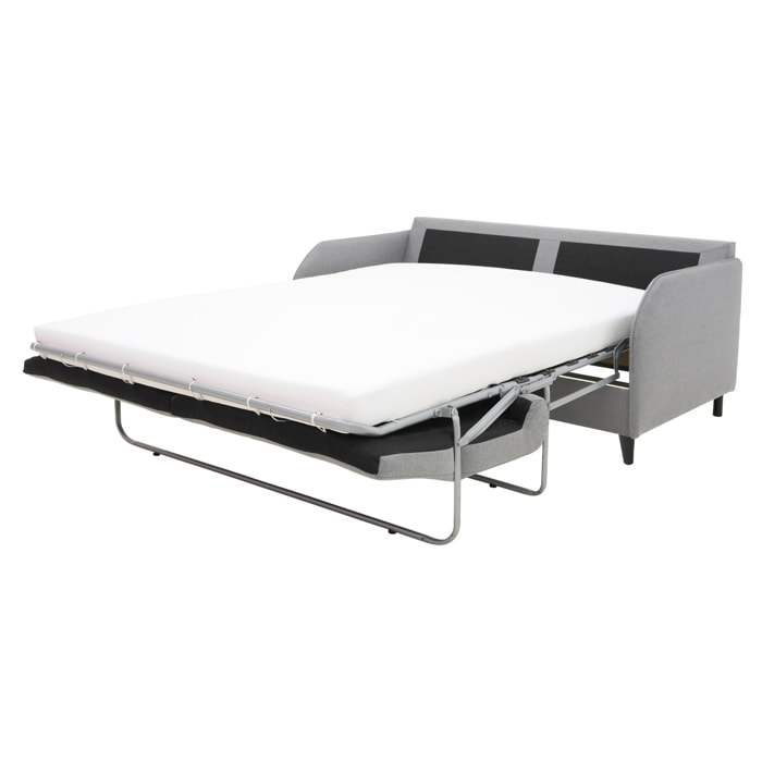Cosmos - canapé 3 places convertible express couchage quotidien 140 cm matelas 11 cm en tissu - Gris