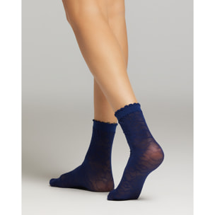 Calza Miuccia con motivo pizzo macro