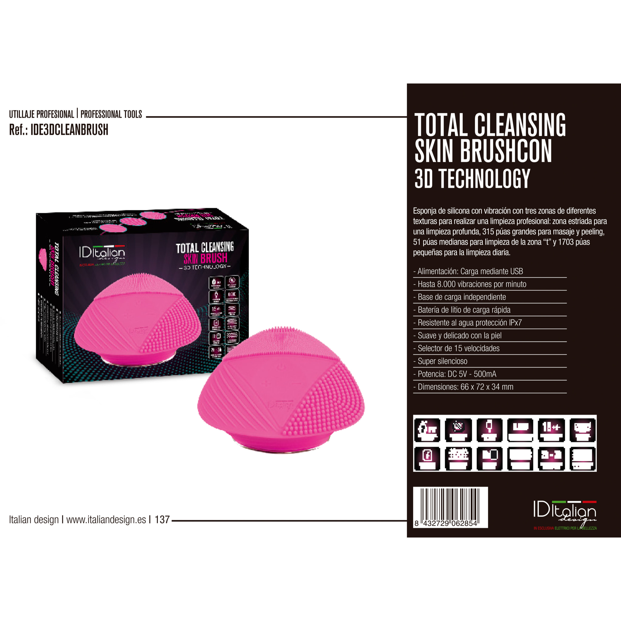 Spazzola 3D Per Pulizia Viso In Silicone