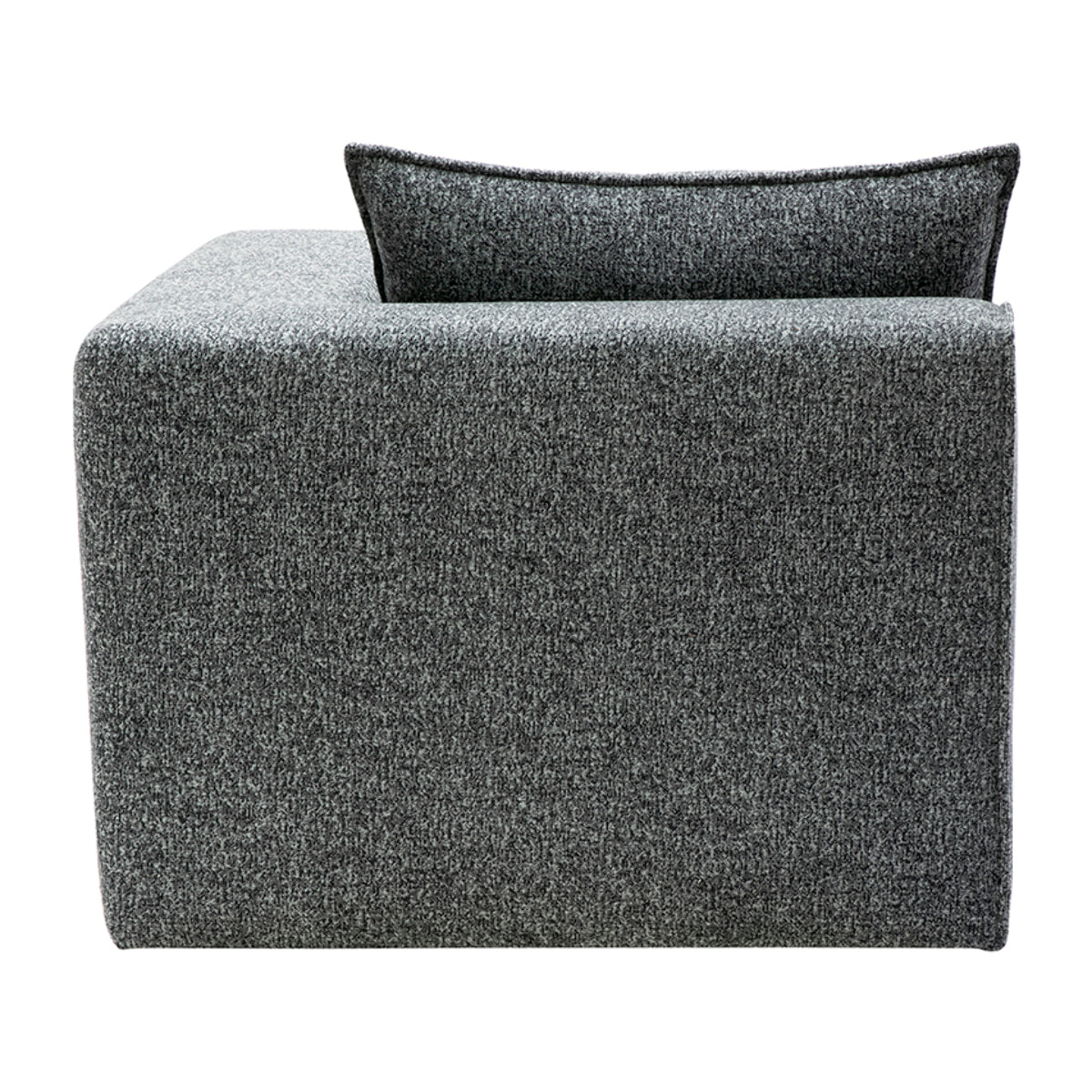Module d'angle droit pour canapé en tissu chiné gris foncé KERRY