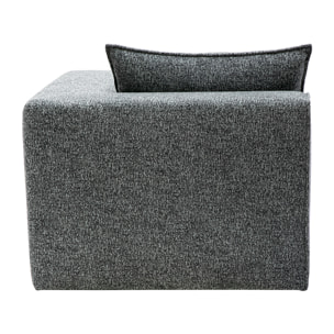 Module d'angle droit pour canapé en tissu chiné gris foncé KERRY