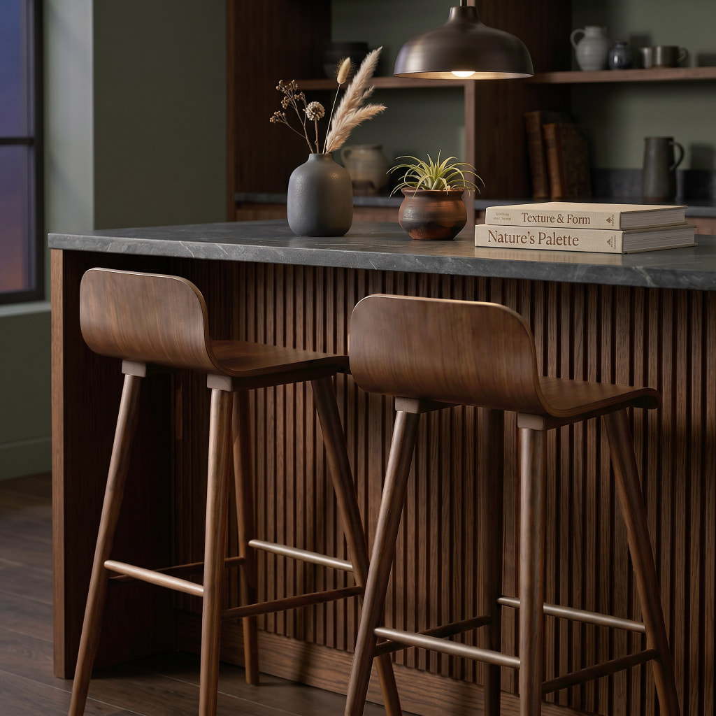 Tabouret de bar scandinave bois d'hévéa 67,5cm (lot de 2) CASSIA