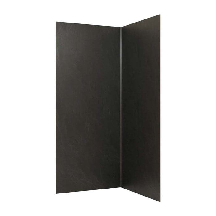 Pack 2 Panneaux Muraux Pierre Adoise 90x210 cm + Profilés Chrome