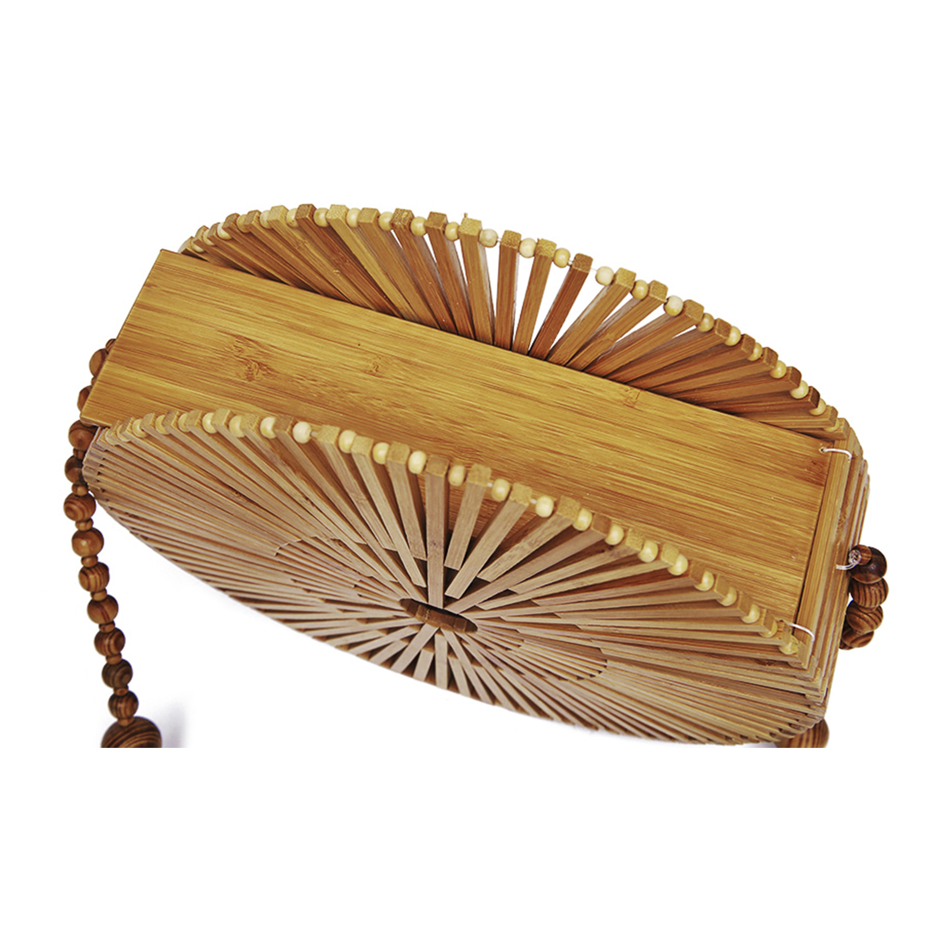 Zovencedo borsa a tracolla in legno di bambù.