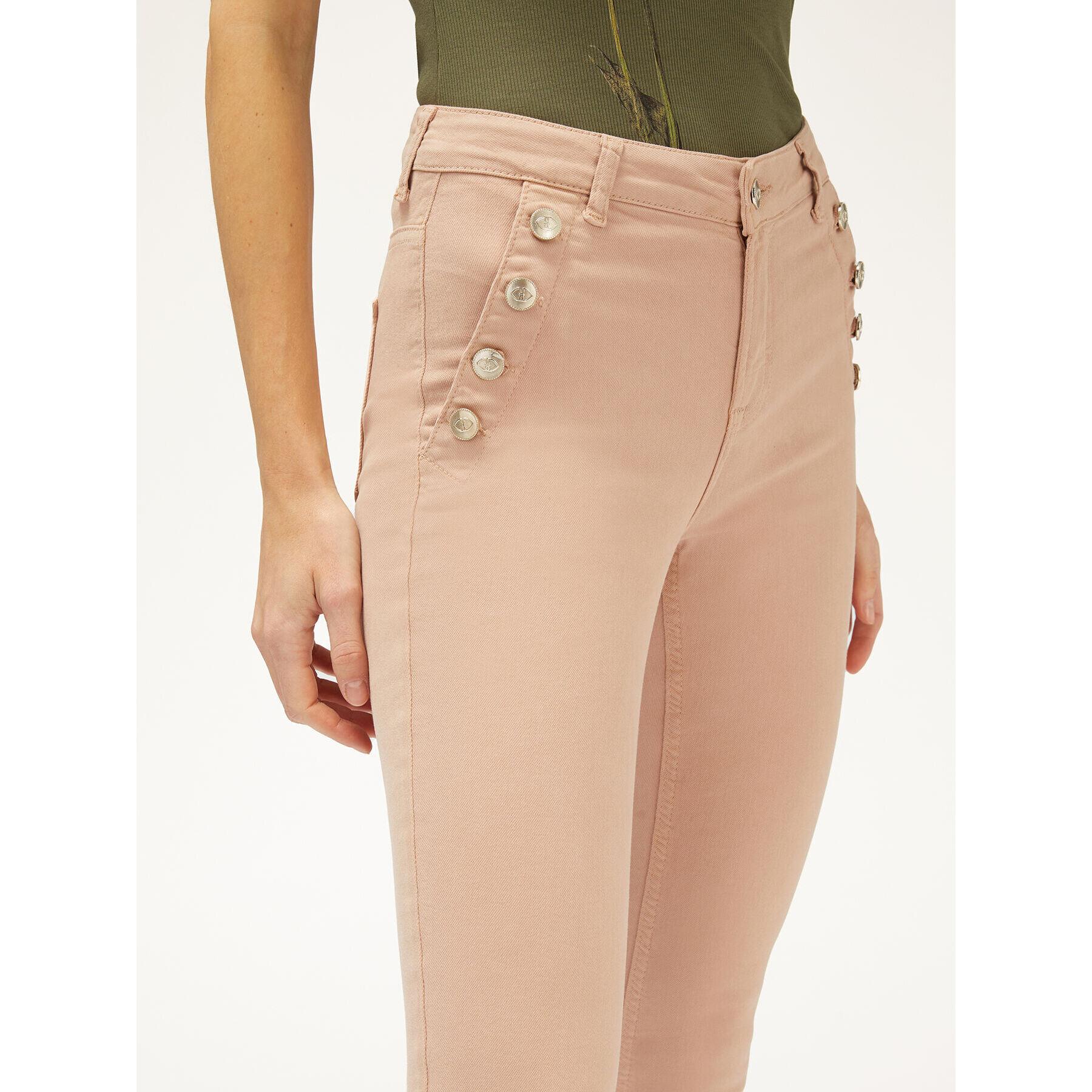 Motivi - Pantalones skinny con detalle de botones - Rosa