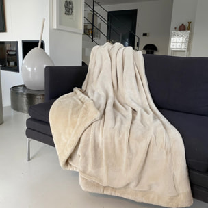 Plaid polaire 130x170cm 760g/m² - Cozy beige clair