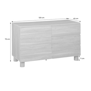 Commode décor bois 6 tiroirs AYANA