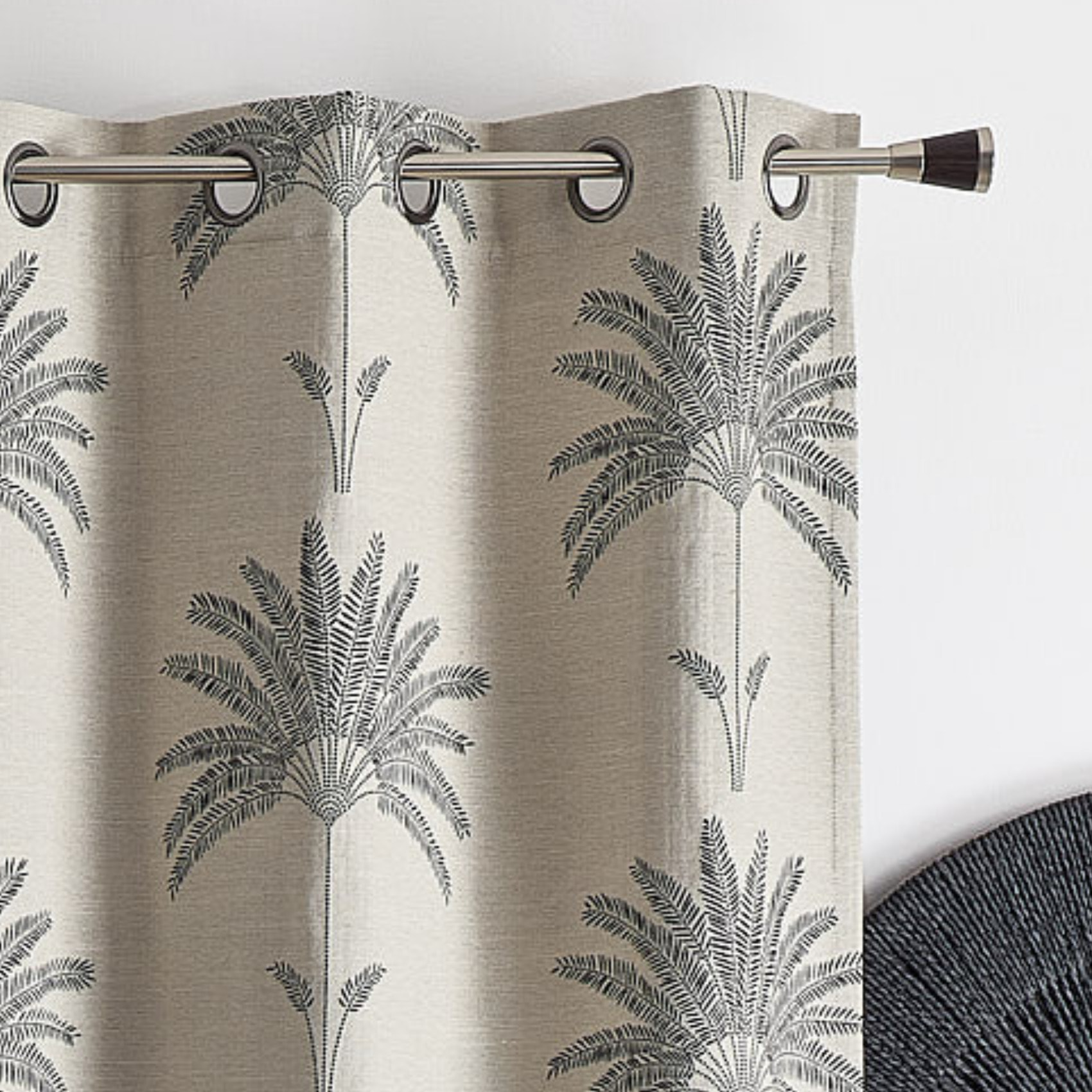 Rideau d'ameublement en jacquard - Noir