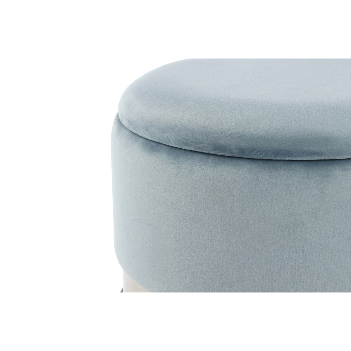 Set di 2 pouf contenitori Zora in velluto azzurro e argento