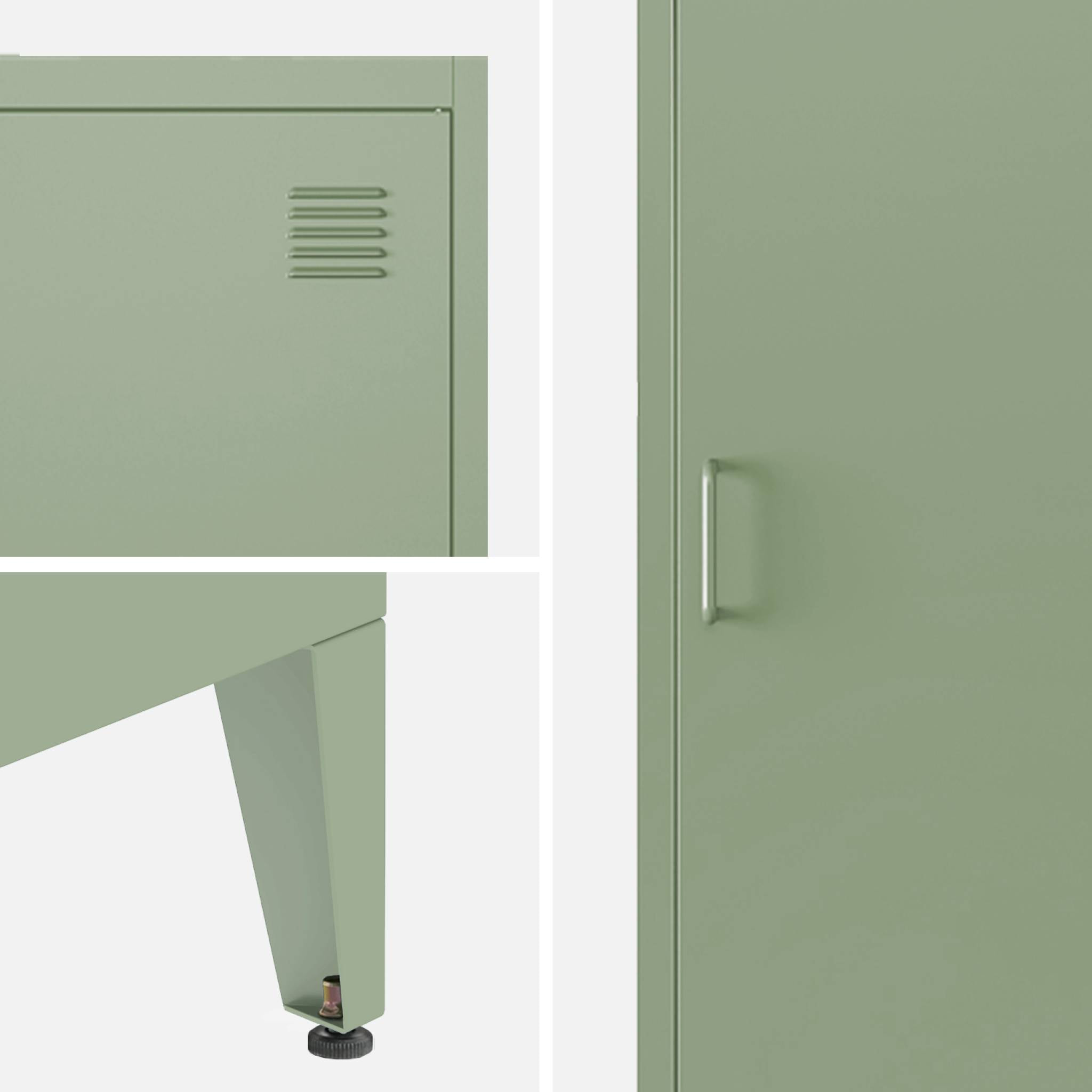 Armoire casier chambre industrielle métal 4 espaces de rangement (lot de 3) SOHO