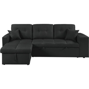 Canapé d'angle convertible/réversible tissu style bubble "Axel" - 3 places - Gris