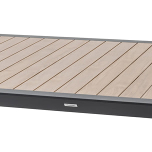 Table de jardin "Évasion" effet bois honey & graphite 12 places lates en aluminium