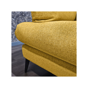 Fauteuil moelleux avec pieds métal noir - DANY