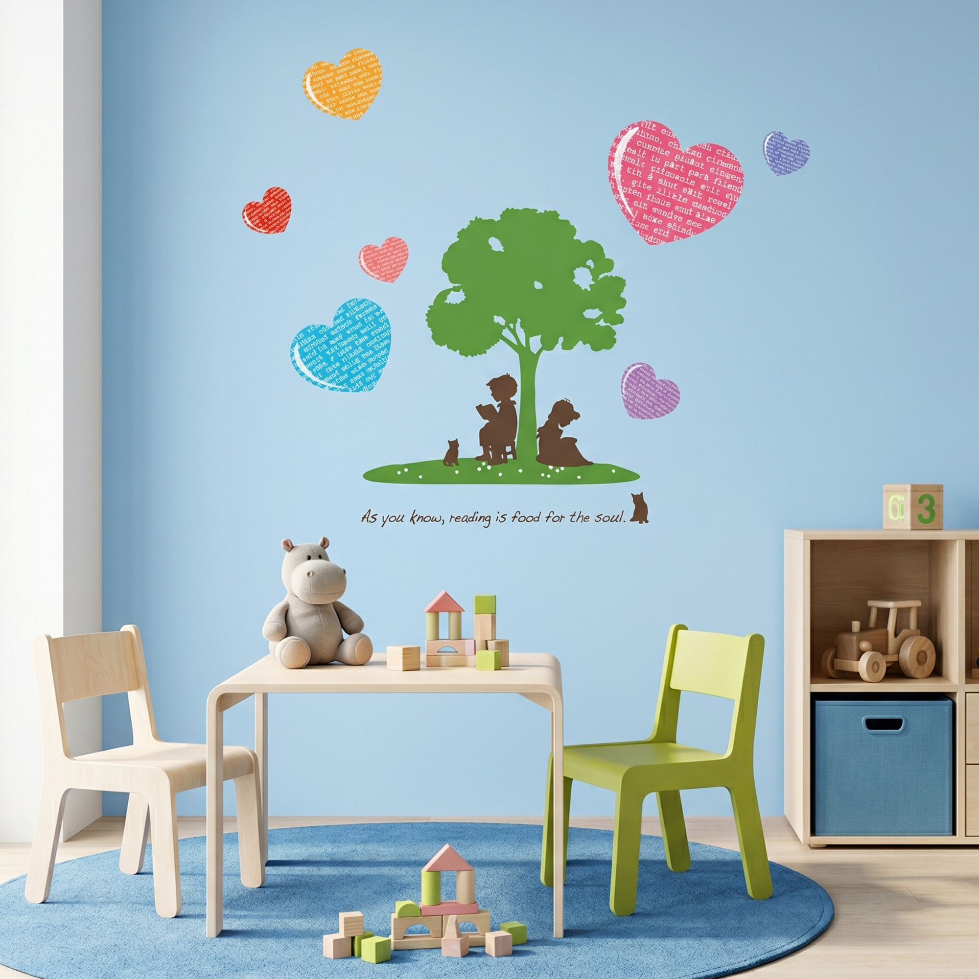 Stickers Muraux décoration adhésifs Arbre et coeur