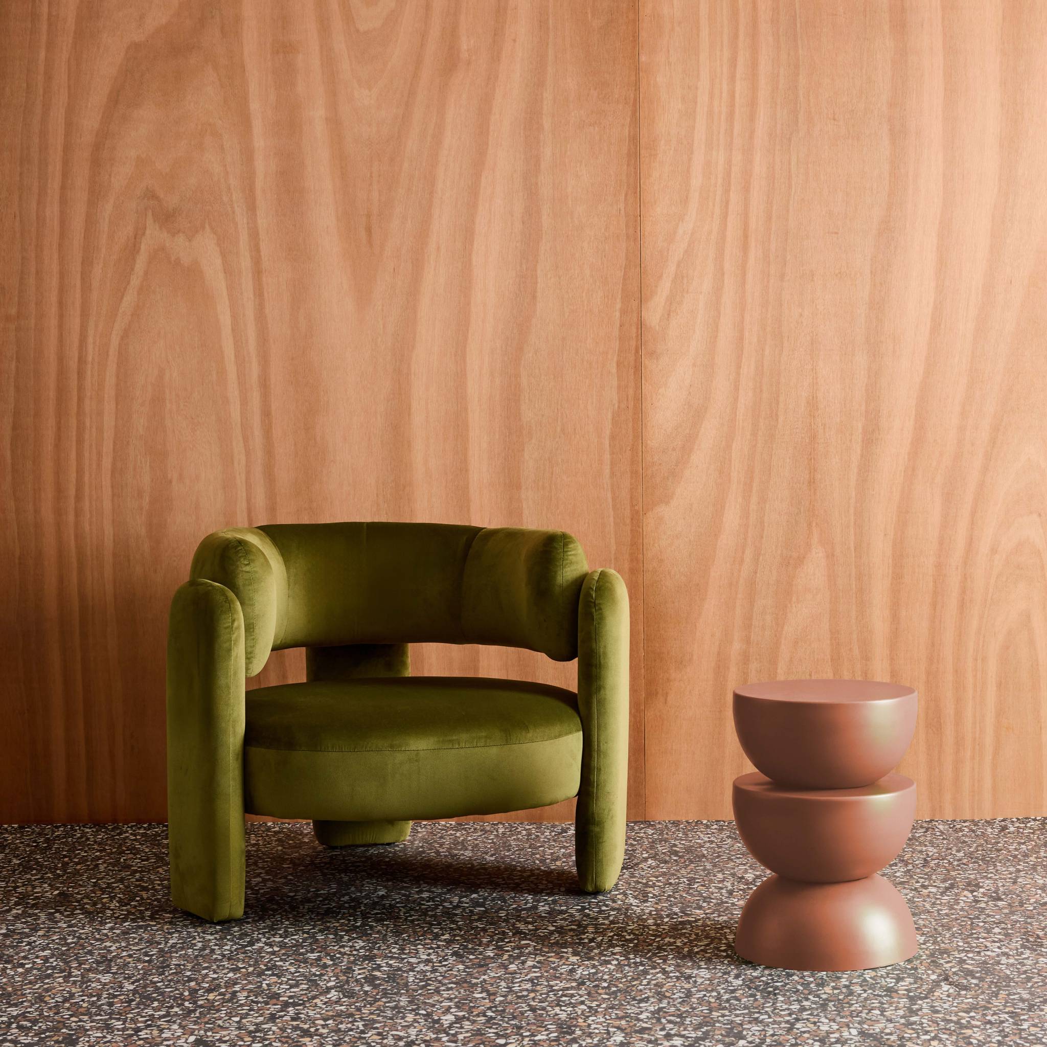 Table d'appoint, bout de canapé, table de chevet métal Ø32 x H46,5cm COUMBA