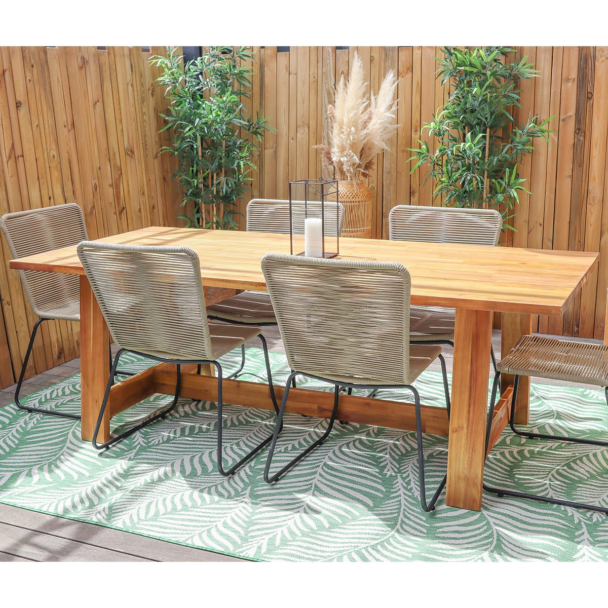 Table de jardin en bois massif 6/8 personnes - LAGUNA