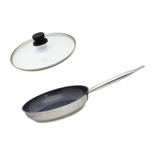 Set Poêle 24 cm céramique sans PFAS et couvercle Profi Therm Platinum Elo