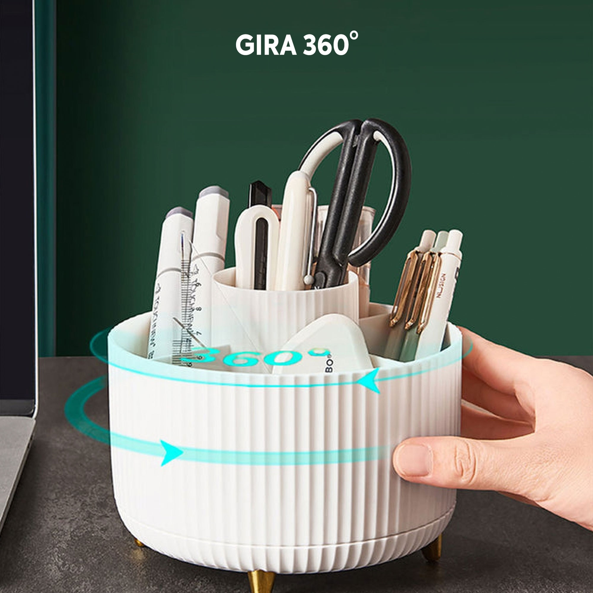 Organizador de maquillaje giratorio con 5 ranuras joybos