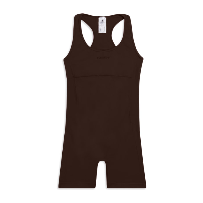 Tuta Jumpsuit Seamless Short con cut-out sulla schiena