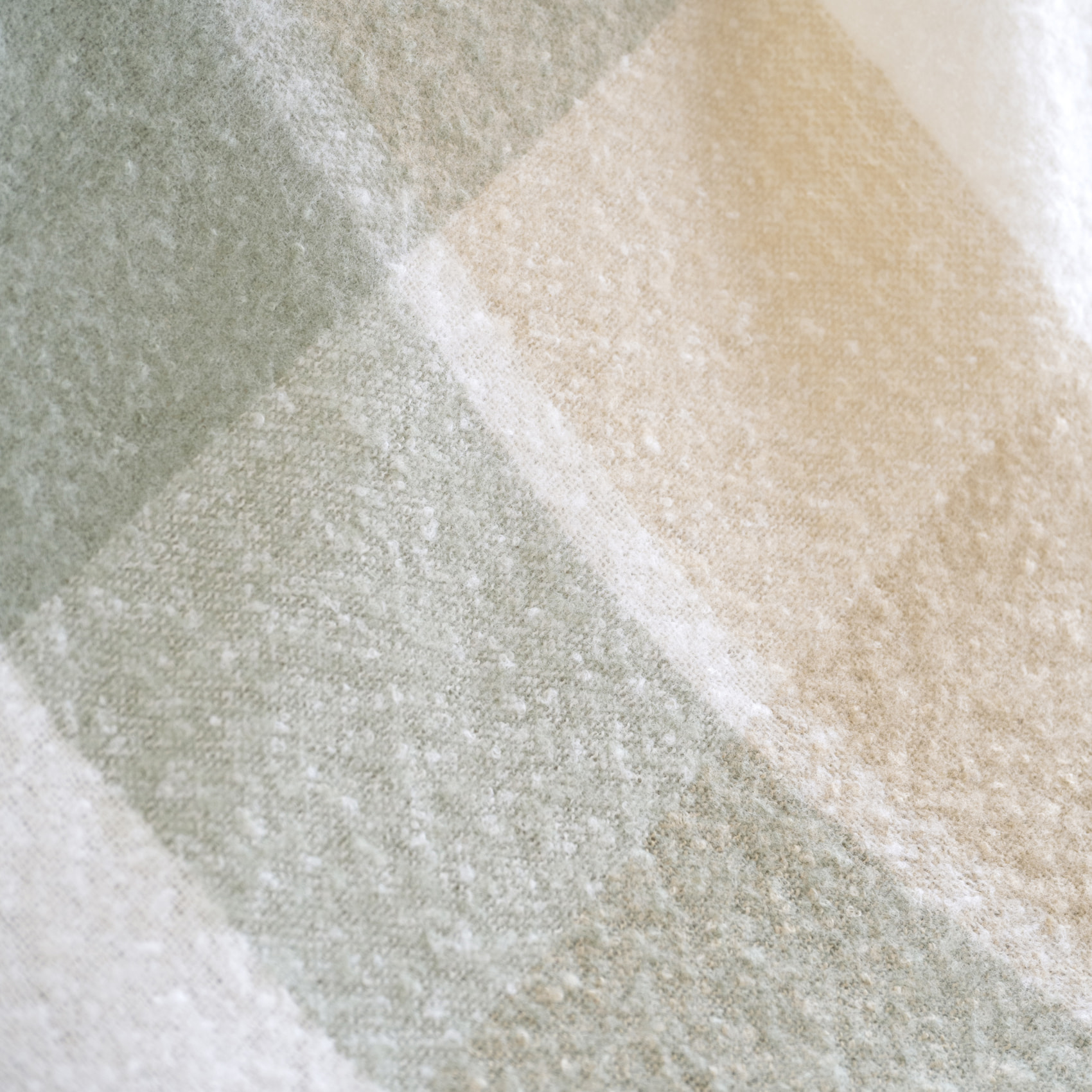 Plaid à carreaux aspect mohair avec franges - Vert