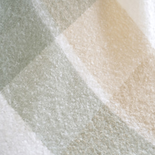 Plaid à carreaux aspect mohair avec franges - Vert