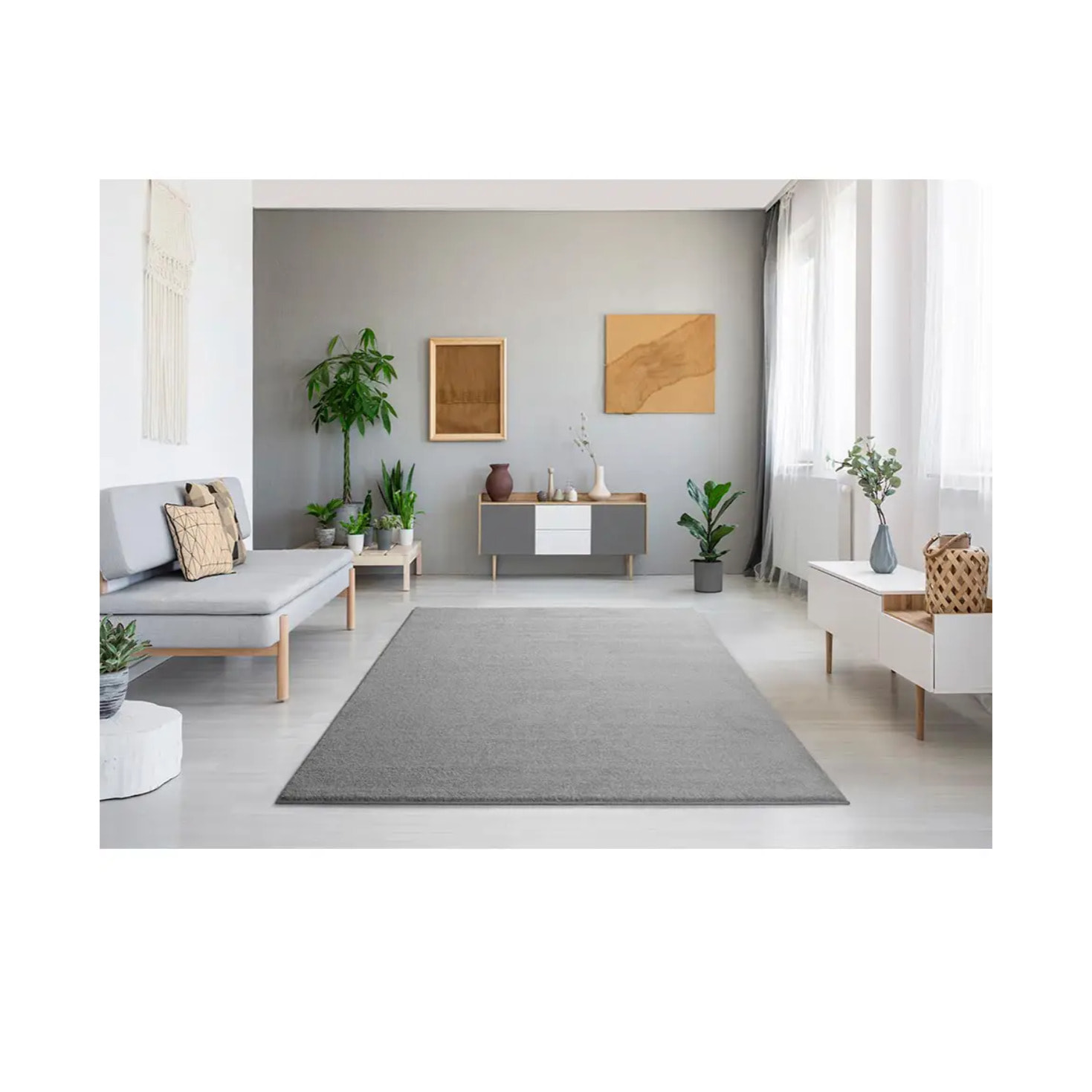 Alfombra Montana Liso Plata, varias medidas disponibles