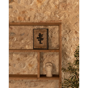 Étagère en bois massif ton chêne foncé de 180x140cm Hauteur: 180 Longueur: 140 Largeur: 35