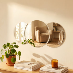 3 stickers miroirs rond et demi-lune