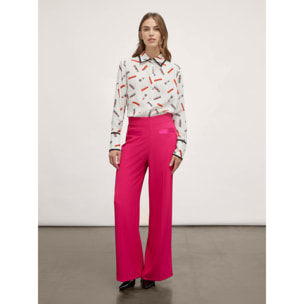 Motivi - Camisa con estampado lipstick - Blanco