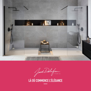 Paroi de douche fixe ou paroi latérale 200 x 80 Contra noir mat