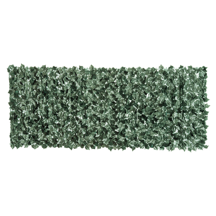 Seto Artificial Ocultación Jardín en Rollo 2,4x1 m Pantalla de Valla de Privacidad de Hiedra Artificial para Terraza Balcón Exterior Decoración de Hojas Verde