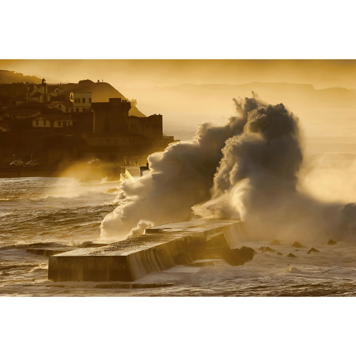 Tableau tempete en mer enbata sur socoa  Toile imprimée