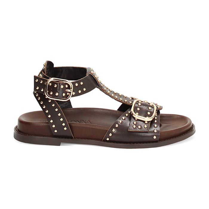 Fussbett in pelle marrone