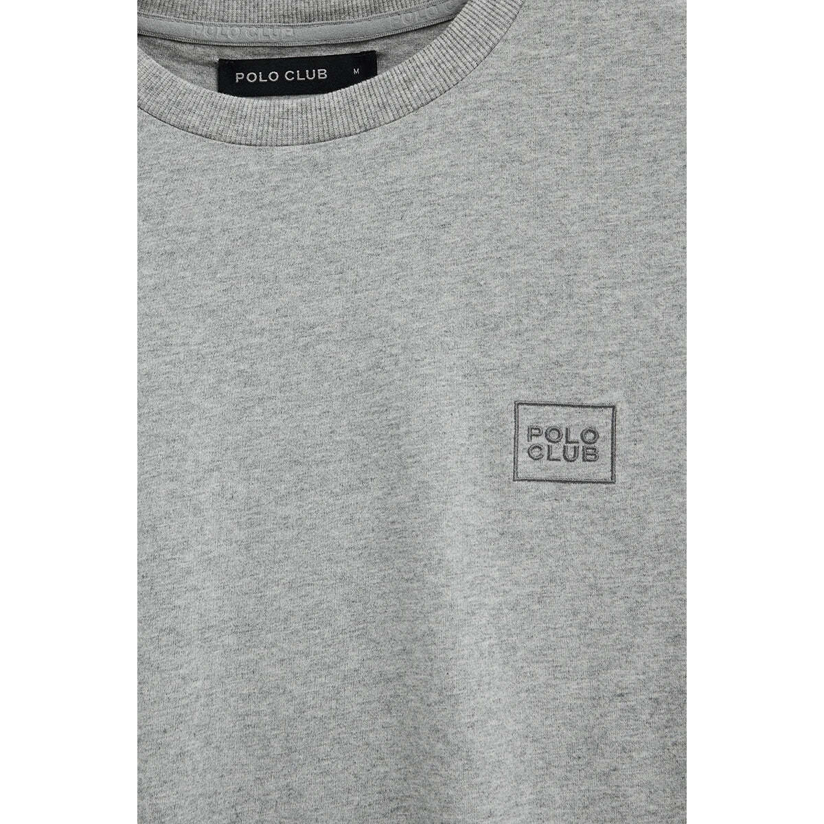Maglietta grigio vigorè dal fit dritto con toppa Polo Club