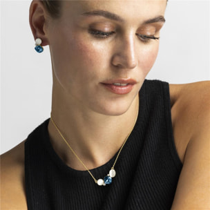 Collar con Ojo de Gato acabado oro 18k