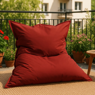 Pouf rectangulaire d'extérieur XXL 180x140cm rouge THIES