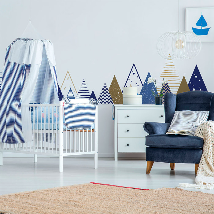 Stickers muraux enfants - Décoration chambre bébé - Autocollant Sticker mural géant enfant montagnes scandinaves RIMKA