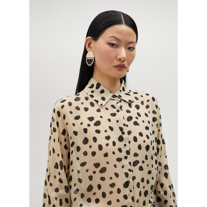 Camicia nera a pois
