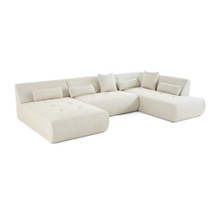 Onyx - canapé panoramique d'angle droit - 7 places - en tissu mailles 3D - Beige