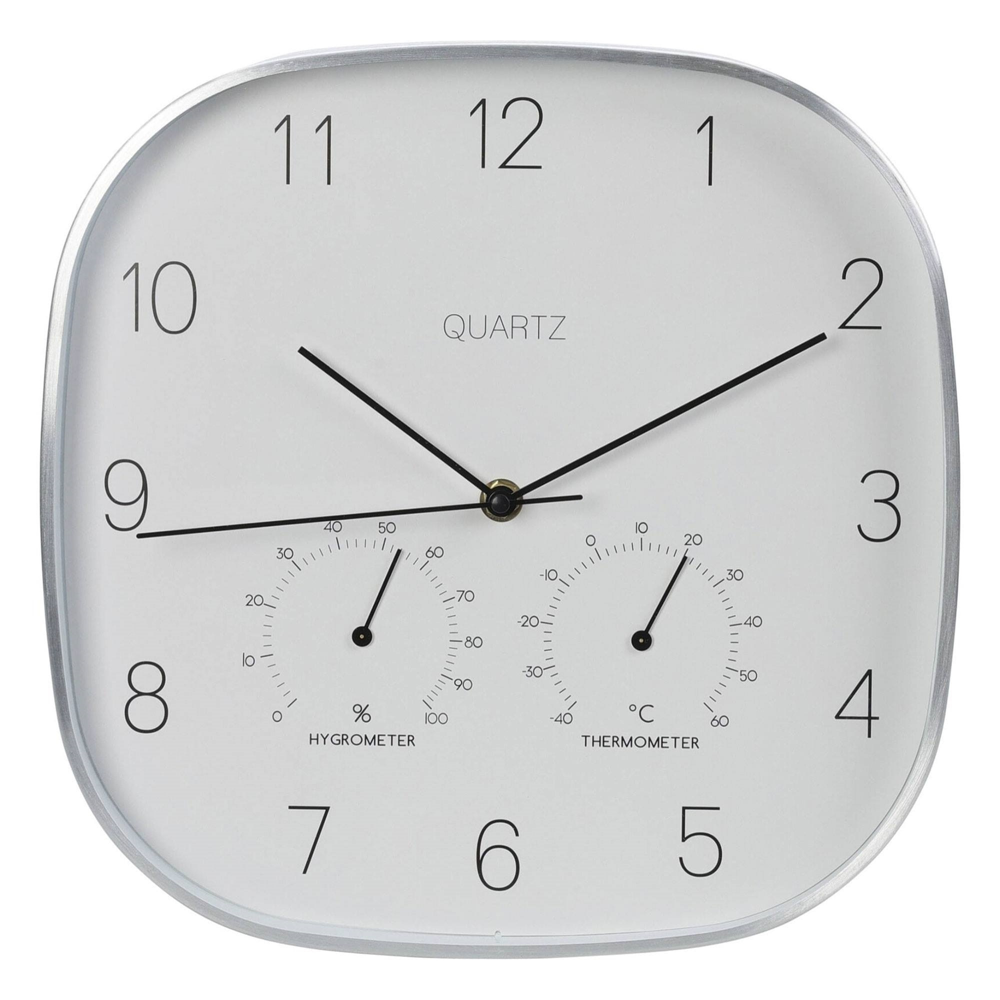 Well home reloj de pared marco plateado ø28,5x4cm