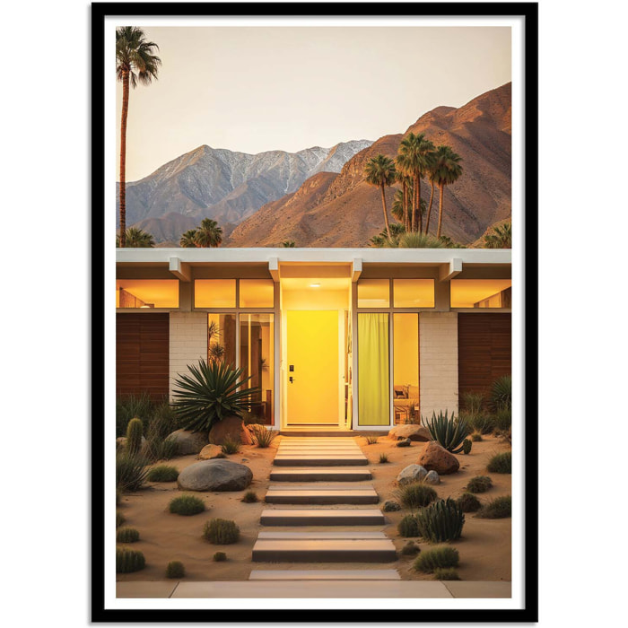 Affiche - Palm Springs Mid-century sunset - Philippe Hugonnard