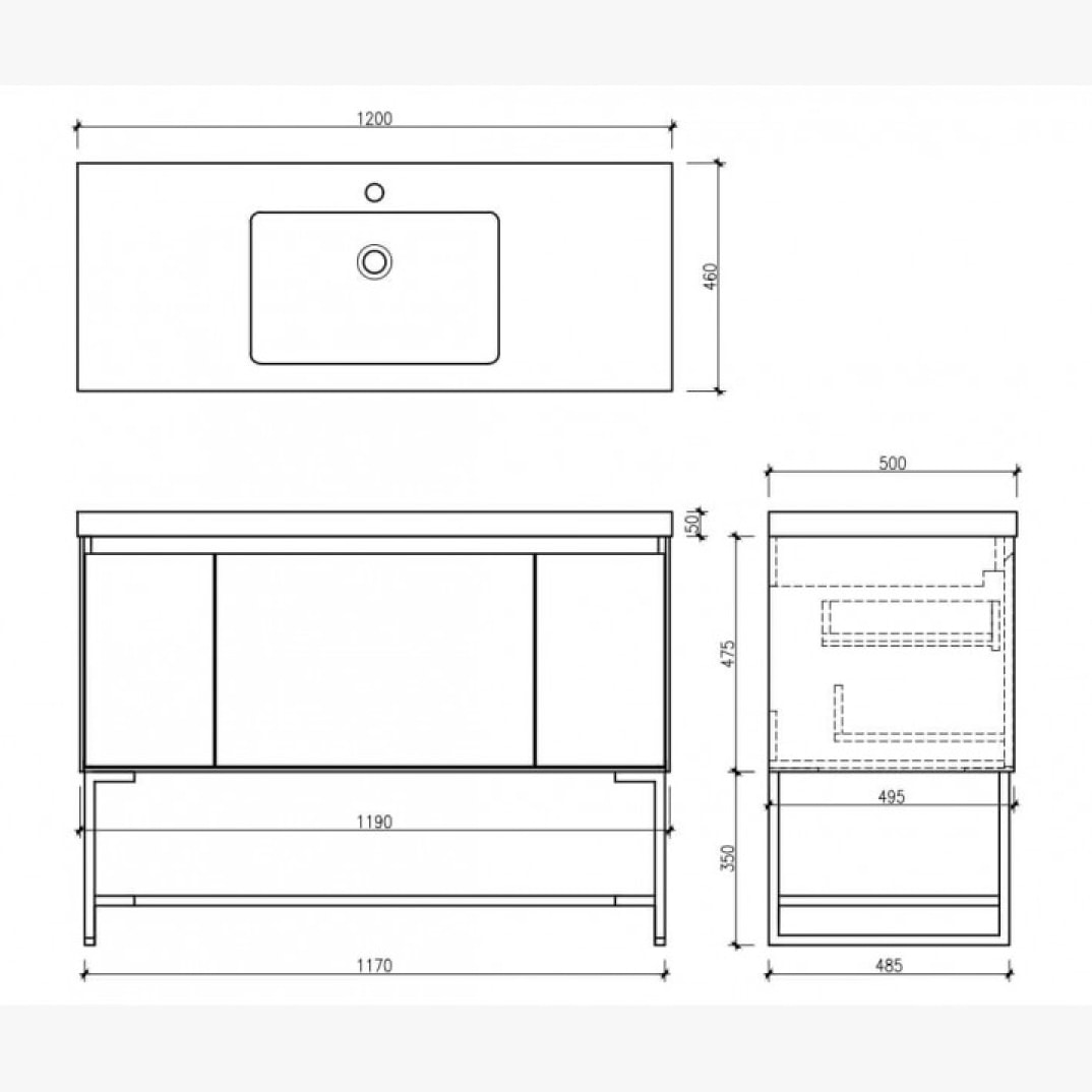 Ensemble meuble de salle de bain 120 cm Aquabella