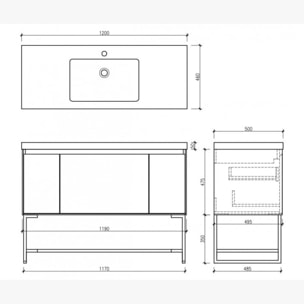 Ensemble meuble de salle de bain 120 cm Aquabella