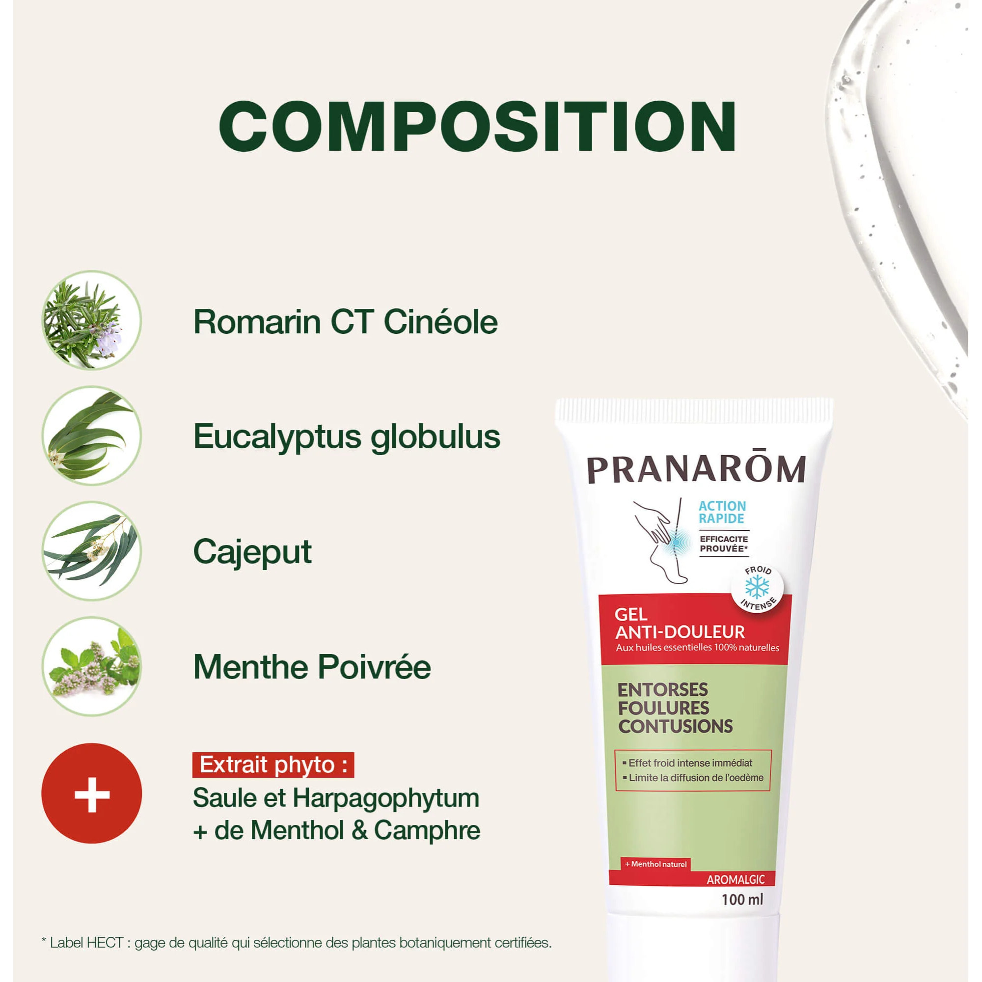 Pranarom - Gel anti-douleur - dispositif médical - 100 ml